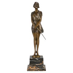 Early 20th Century Art Deco Bronze Study entitled "Whip Girl" by Bruno Zach