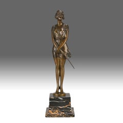 Early 20th Century Art Deco Bronze Study entitled "Whip Girl" by Bruno Zach