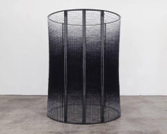 Contemporary Weaving Textile Fiber Art Installation, Black Interior by Mimi Jung