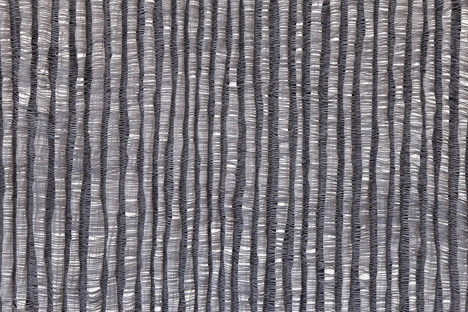 American Contemporary Weaving Textile Fiber Art, Gray Waves by Mimi Jung For Sale