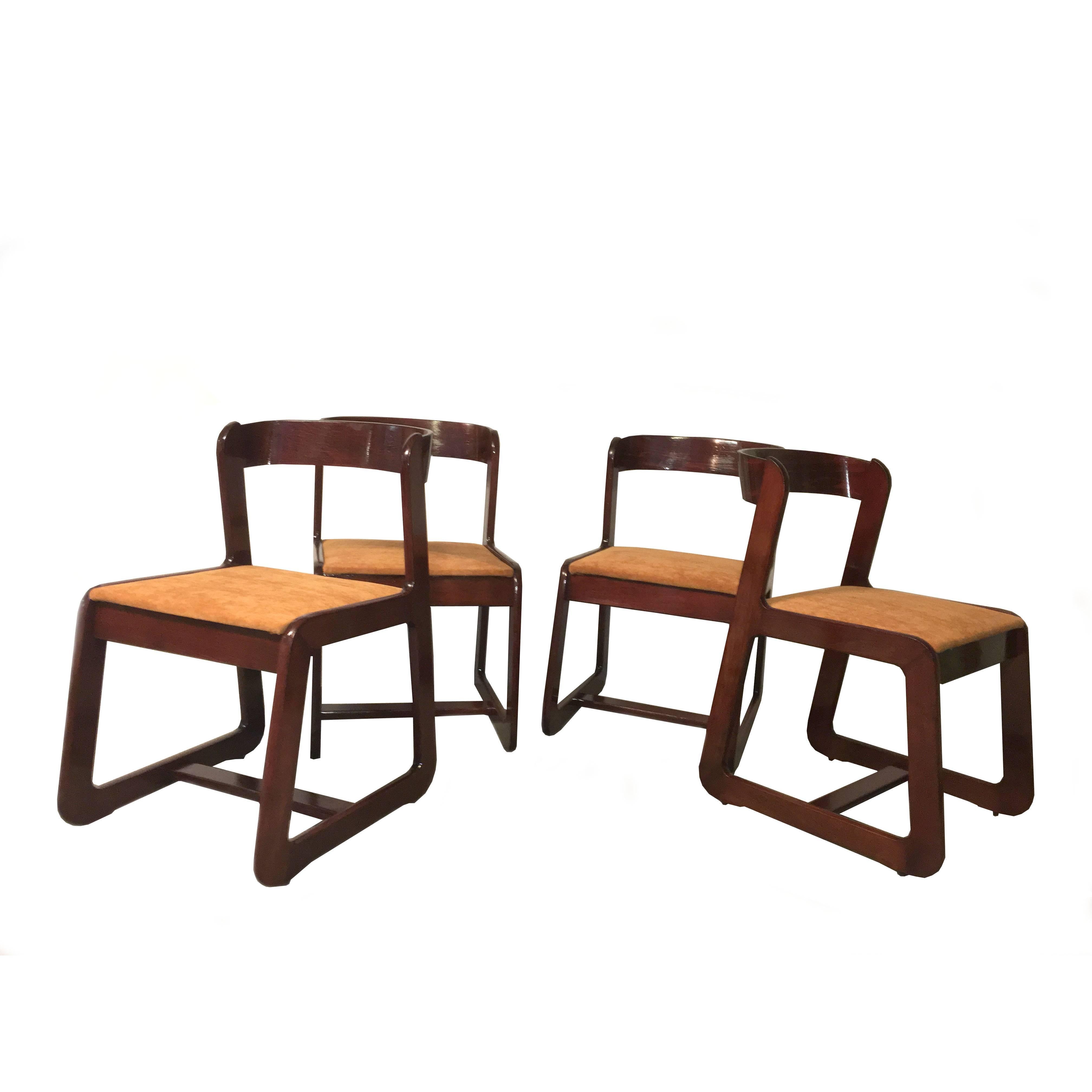 Willy Rizzo Set of Four Dining Chairs for Mario Sabot