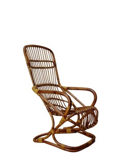 Tito Agnoli per Bonacina Attrib. Poltrona in Rattan e Bambu', Italia 1960s