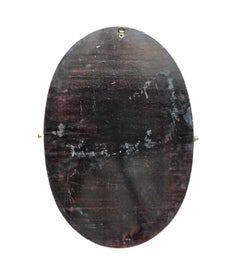 Oval Brass Wall Mirror, Italy, 1950s