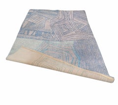 Alfombra rectangular de lana con motivos ópticos, Italia, década de 1970