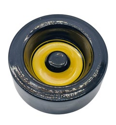 Sculptural Centerpiece in Black and Yellow Art Glass, Italy, 1970s