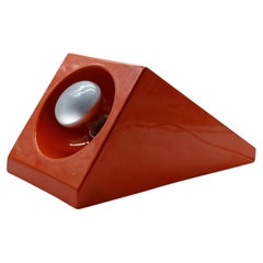 Enzo Bioli for Il Picchio: Rare Red Ceramic Table Lamp, Italy, 1970