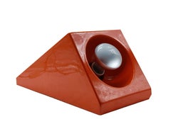 Enzo Bioli for Il Picchio: Rare Red Ceramic Table Lamp, Italy, 1970