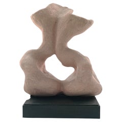 Adriana Montariello, Organic Ceramic Sculpture on a Wooden Base, Italy, 1990s
