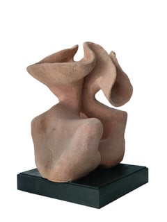 Adriana Montariello, Organic Ceramic Sculpture on a Wooden Base, Italy, 1990s