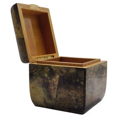 Aldo Tura Aufbewahrungsbox aus Holz und lackiertem Pergament, Italien, 1950er Jahre