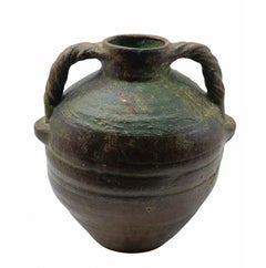 Glazed Terracotta Jar / Jar with Twisted Handles, late 19th century