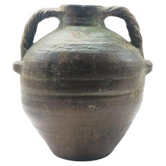 Glazed Terracotta Jar / Jar with Twisted Handles, late 19th century