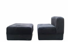 Carlo Bartoli pour Giuseppe Rossi d'Albizzate, fauteuil modulaire avec pouf, années 1970