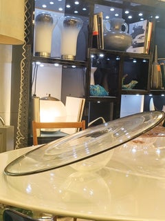 Large Hat-Shaped Centerpiece Plate Made of Transparent Murano Glass