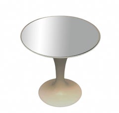 "Space Age" Side Table with Goblet-Shaped Base and Mirrored Top, Italy, 1960s