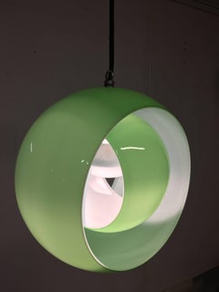Carlo Nason for Mazzega  Green Murano glass Globe Pendant, Italy 1960s