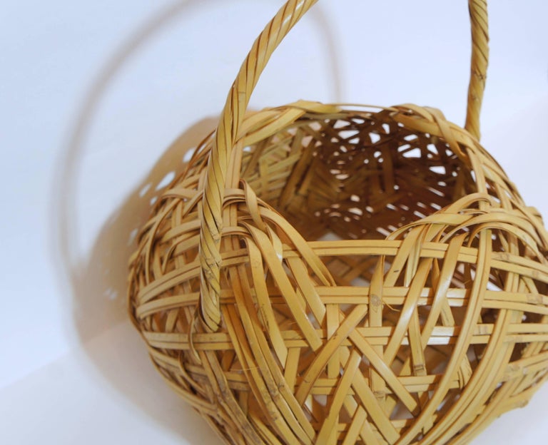Early 20th Century Bamboo Basket Vase, Japan at 1stDibs