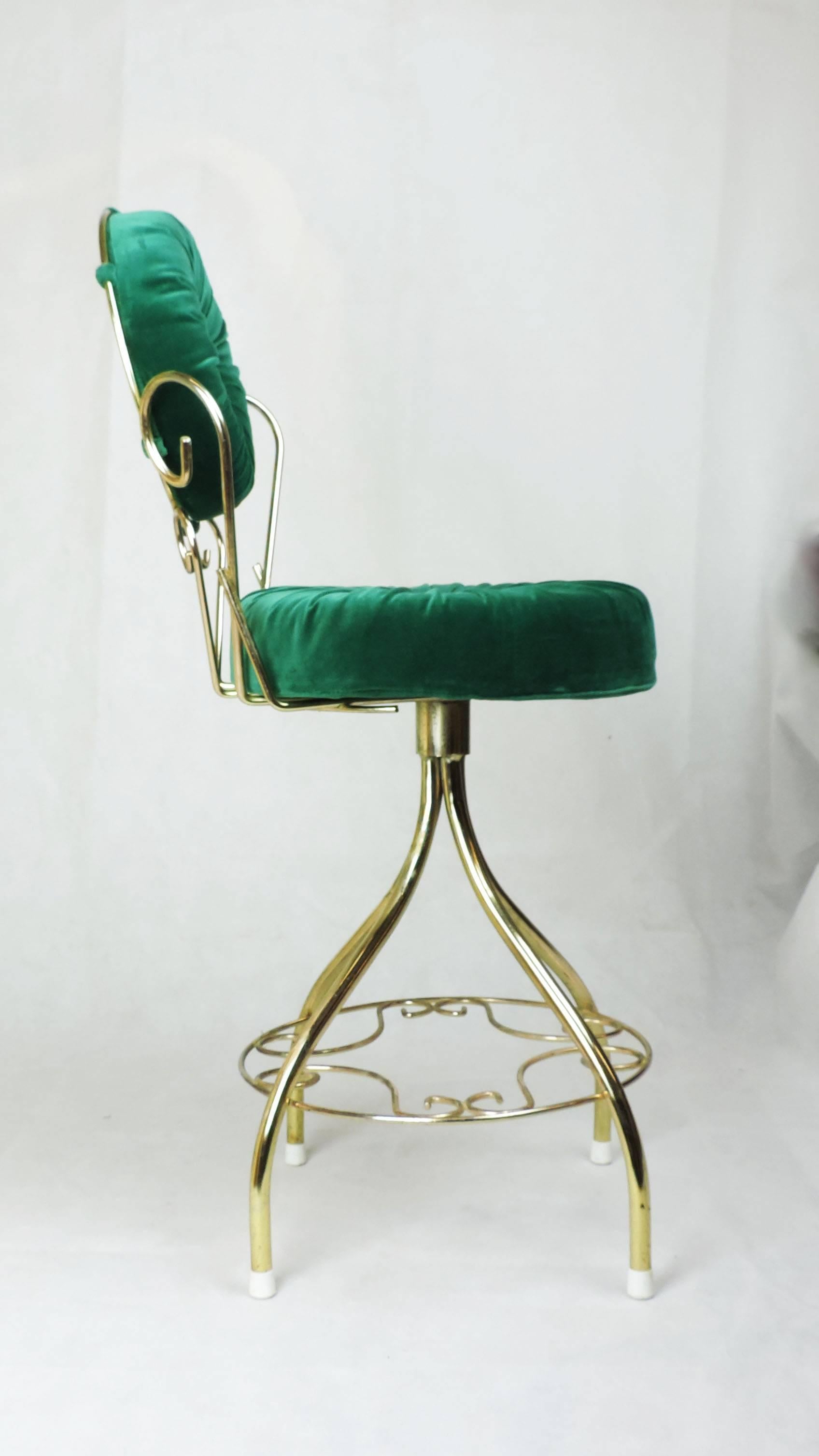 Welded 1950s Regency Hollywood Vanity Chair For Sale