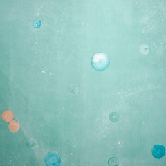 SARKOS METEORA in CHLOROS Teal Atmospheric Contemporary Hand-Painted Wallpaper