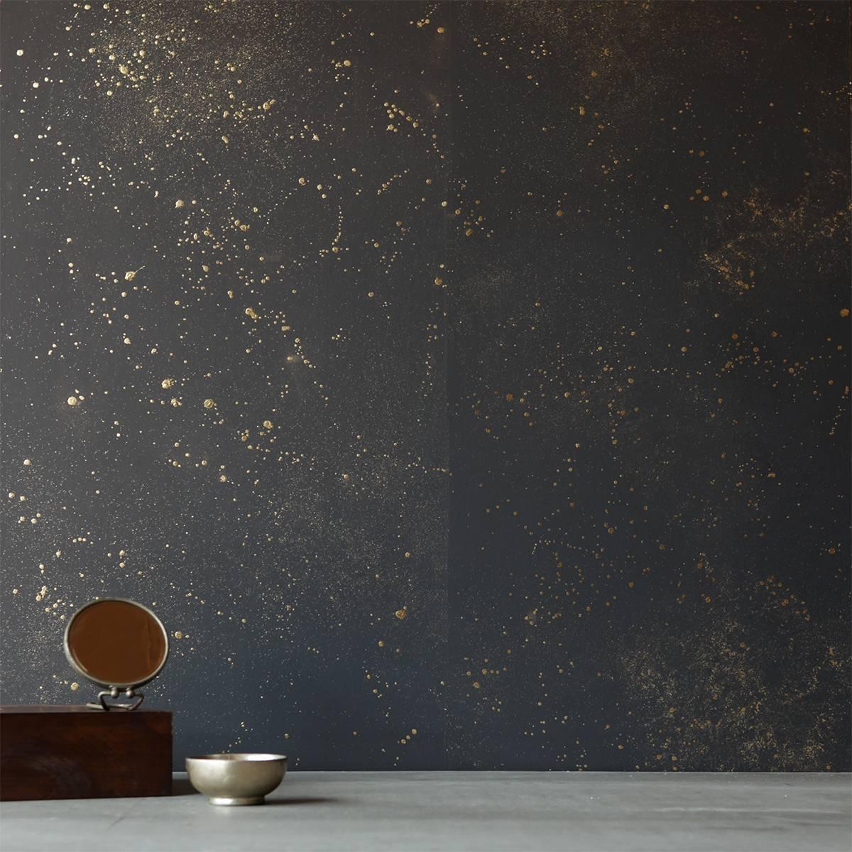 This listing is for a Panel Order of COSMOS in ELIKONAS. 
Before placing a panel order, a sample order is required.

Cosmos is an atmospheric, deep vibrant painted finish with original bursts of hand-gilt leaf - celestial stars in the sky.
Available