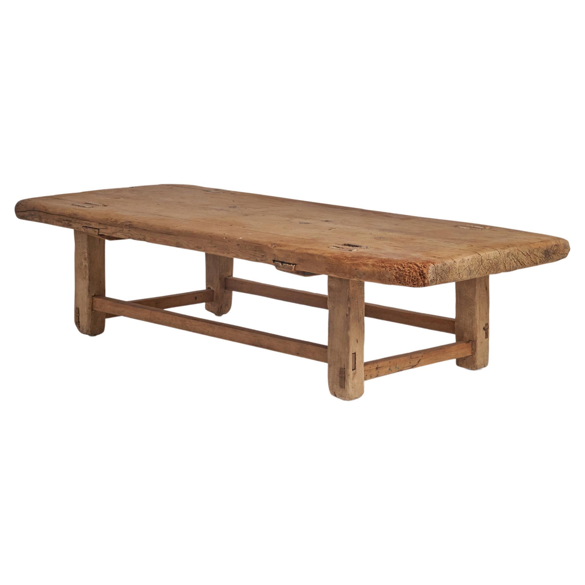 Swedish Craft, Farmers Low Table or Bench, Pine, Sweden, c. 1900