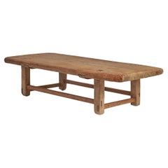 Antique Swedish Craft, Farmers Low Table or Bench, Pine, Sweden, c. 1900