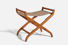David Rosén, Hocker „Futura“, Stoff, Holz, Nordiska Kompaniet, Schweden, 1950er Jahre