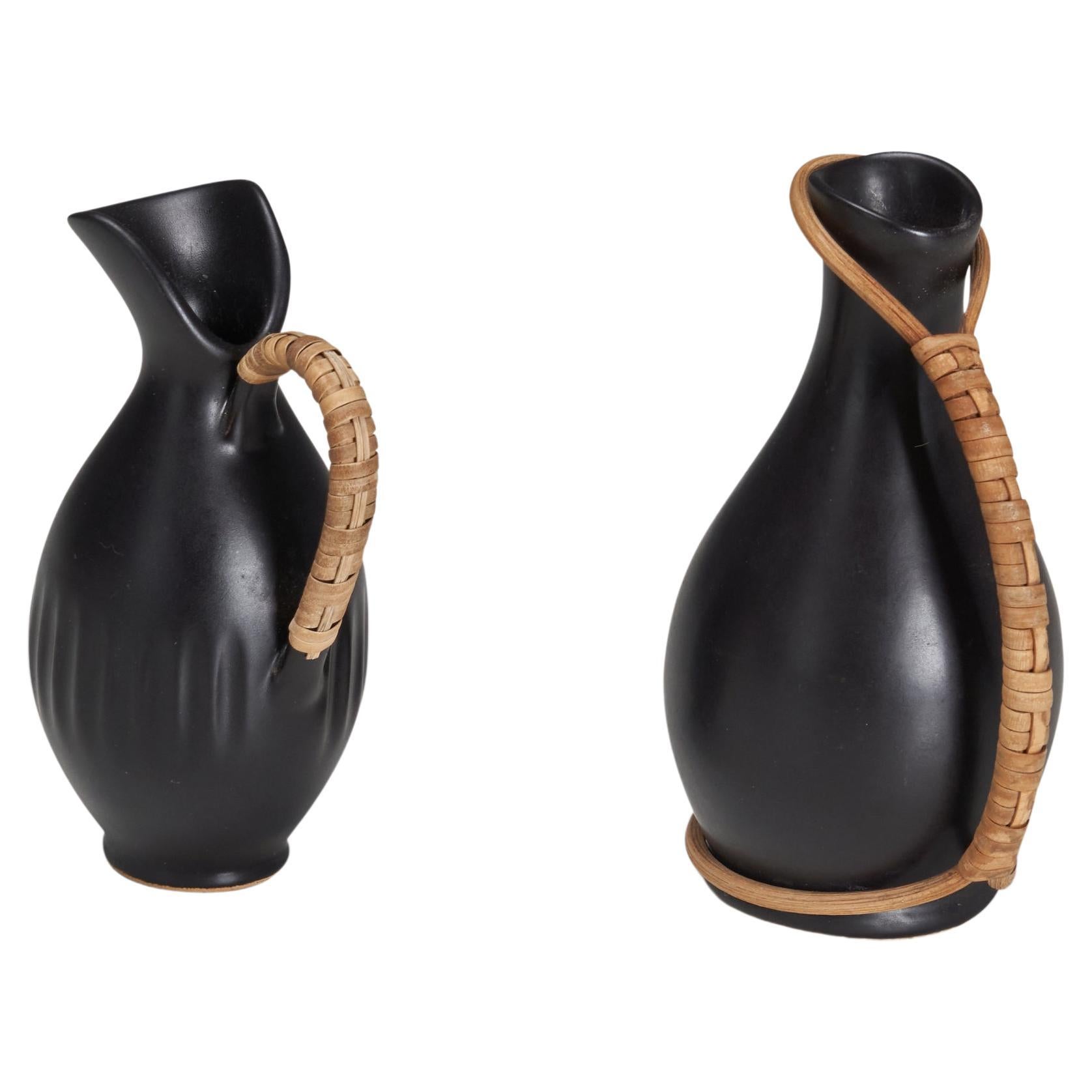 Bofa Keramik, Miniature Pitchers, Glazed Ceramic Cane, Bornholm, Denmark, 1960