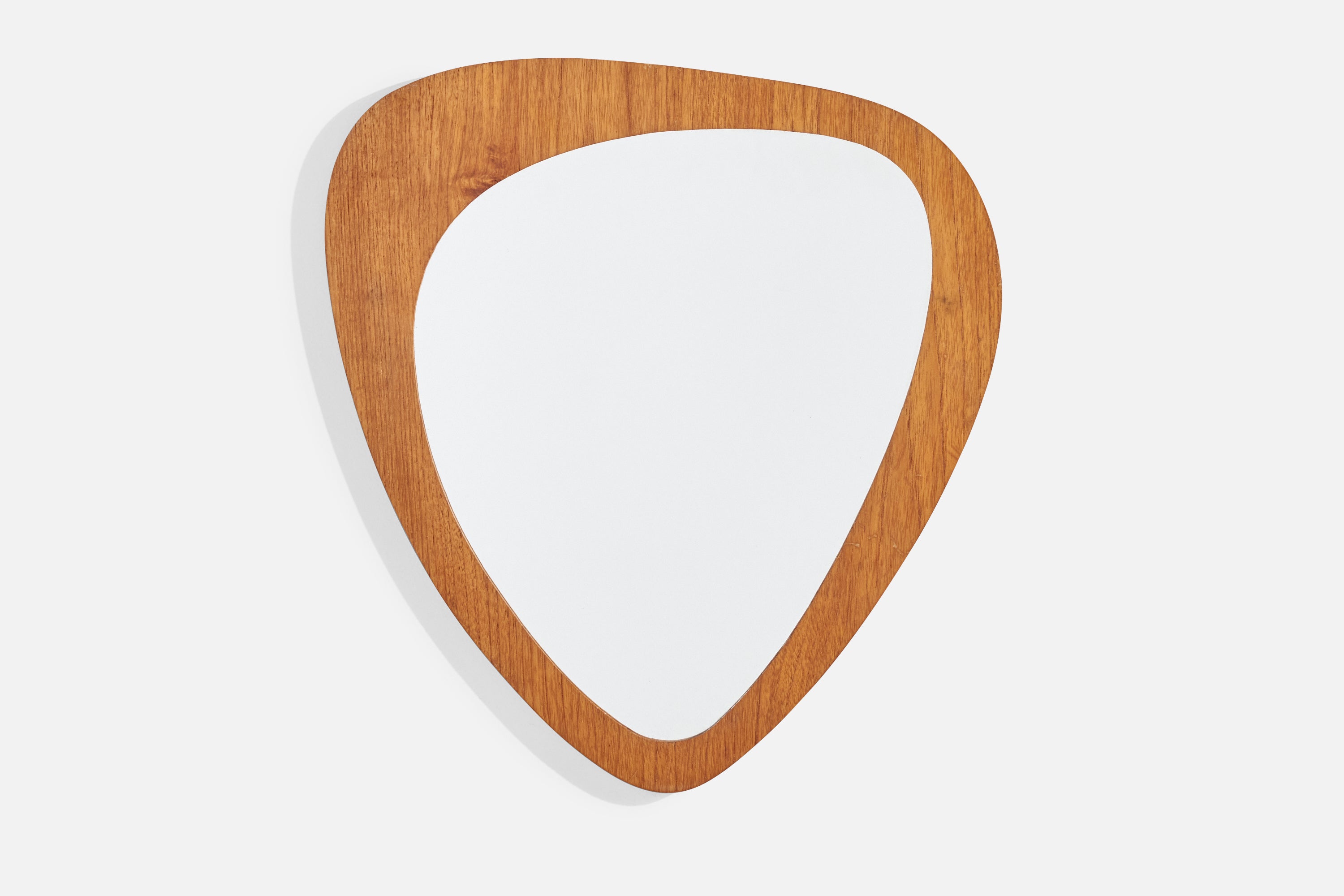 Swedish, Wall Mirror, Teak, Mirror Glass, Sweden, 1950s