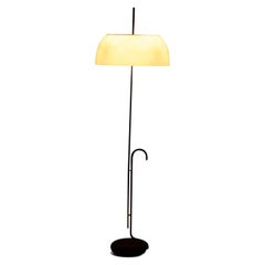 Retro Gino Sarfatti, Floor Lamp, Perspex, Cast Iron, Metal, Chrome Arteluce Italy 1973