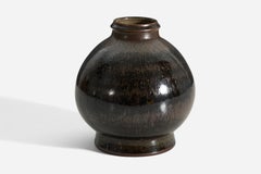 John Andersson Vase, Black-Glazed Stoneware, Höganäs, Sweden, 1950s