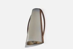 Italian Designer, Wall Light, Brass, Acrylic, Italy, 1940s