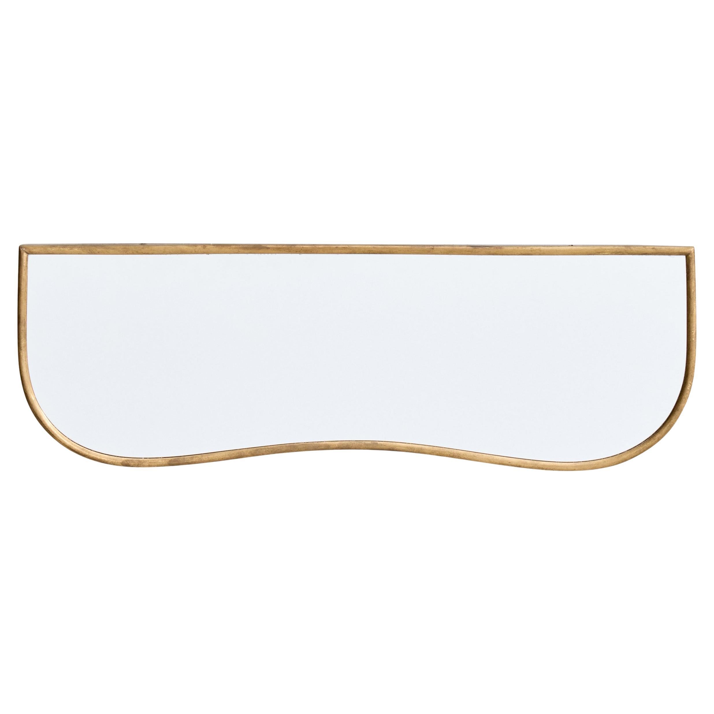 Diseñador italiano, Espejo de pared, Latón, Cristal de espejo, Italia, c. 1950 en venta