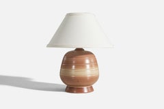 Swedish Designer, Table Lamp, Glazed Earthenware, Sweden, 1960s