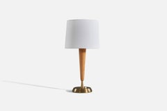 Hans Bergström, Table Lamp, Brass, Wood, ASEA, Sweden, 1950s