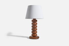 Swedish Designer, Table Lamp, Pine, Sweden, 1970s