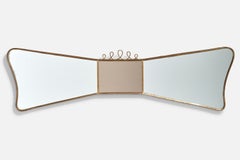 Italienischer Designer, Wandspiegel, Messing, Italien, 1940er Jahre