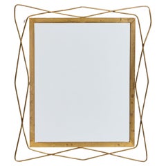 Italian Designer, Wall Mirror, Brass, Italy, 1940s