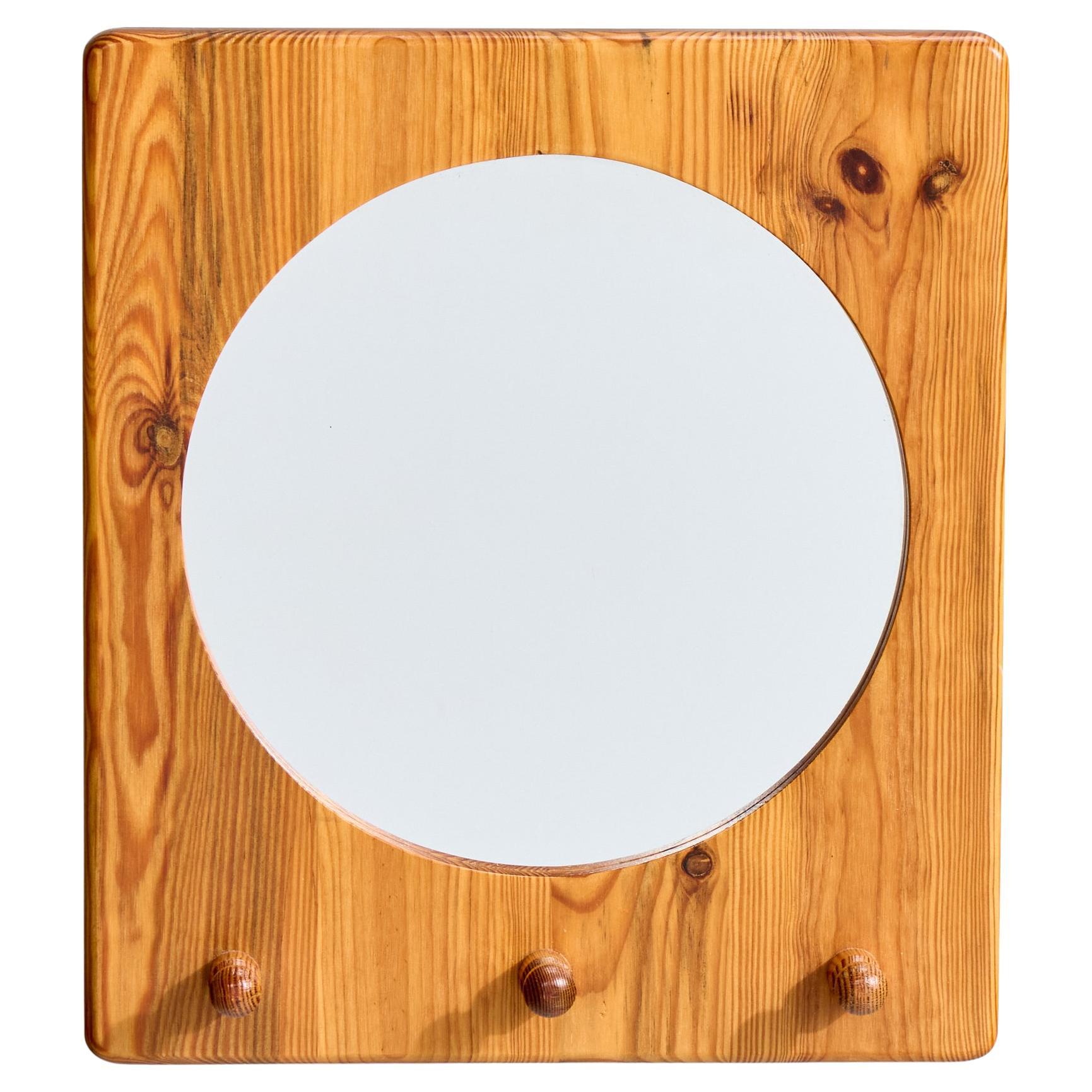 Stig Johnsson, Wall Mirror, Pine, Sweden, 1970s