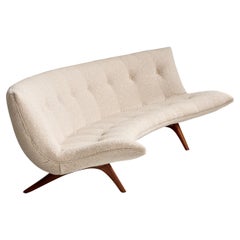 Vladimir Kagan, canapé, noyer, tissu, États-Unis, années 1960