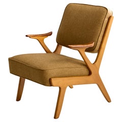 Svegards Markaryd, Lounge Chair, Wood, Fabric, Sweden, 1950s