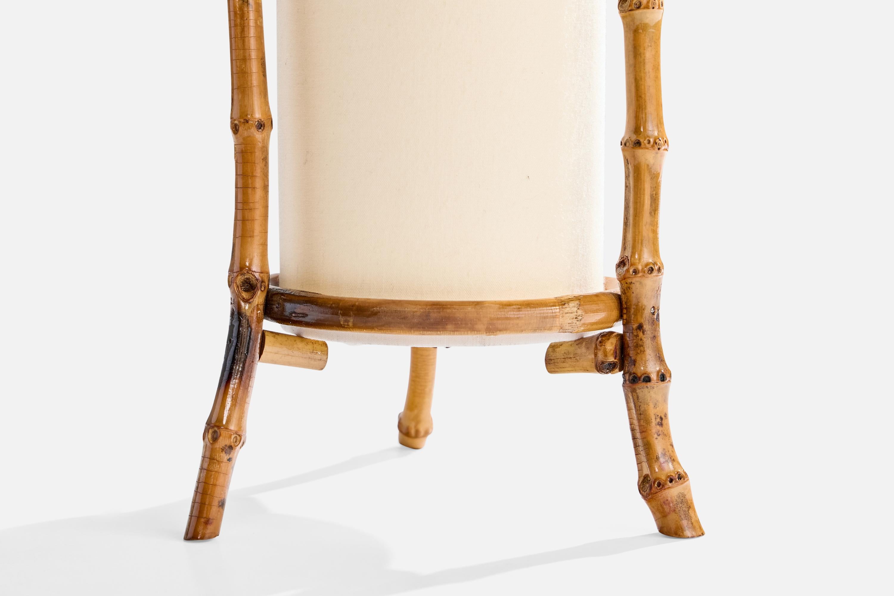 French Designer, Table Lamp, Bamboo, Paper, France, 1970s For Sale 1