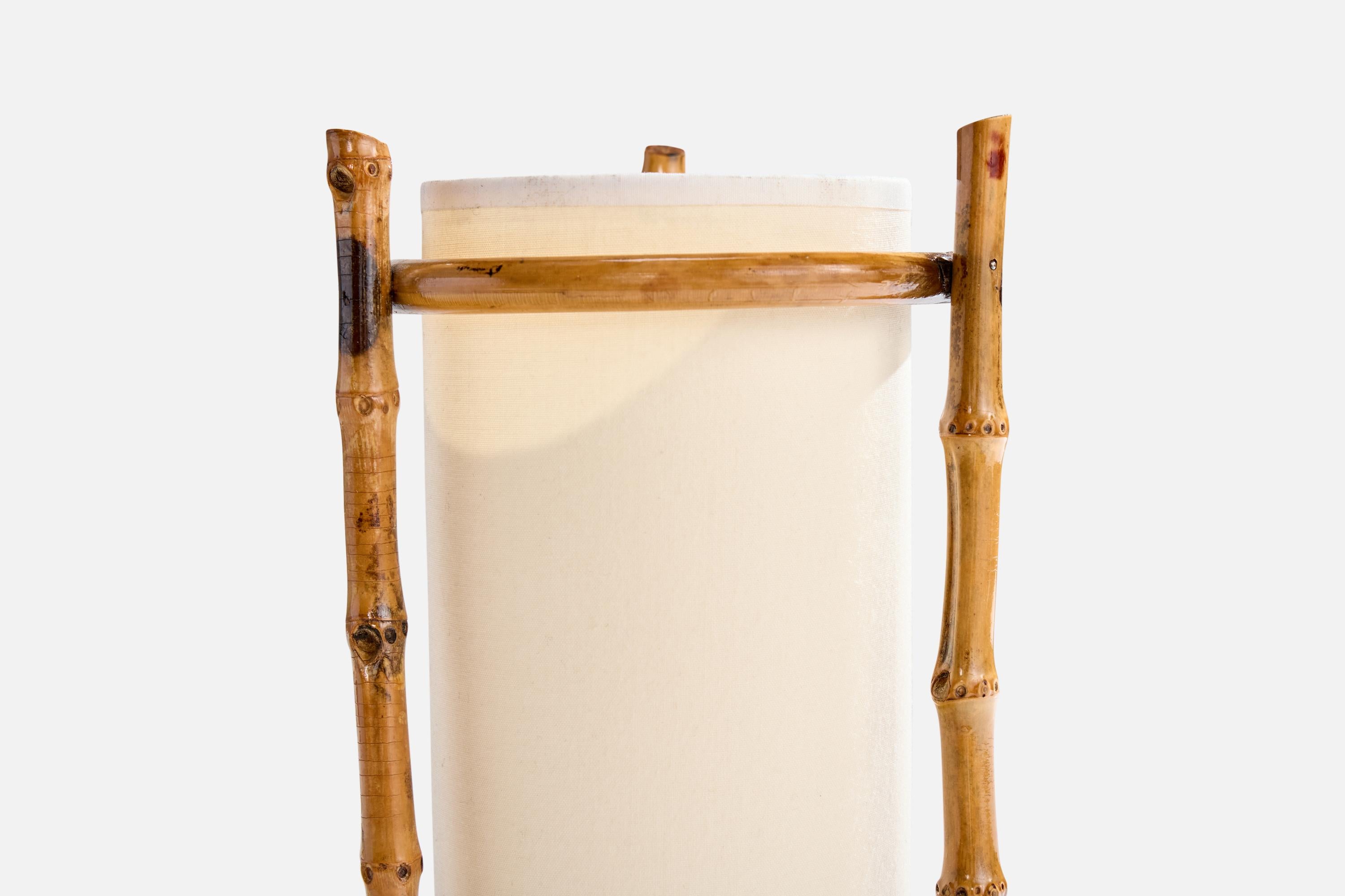 Late 20th Century French Designer, Table Lamp, Bamboo, Paper, France, 1970s For Sale