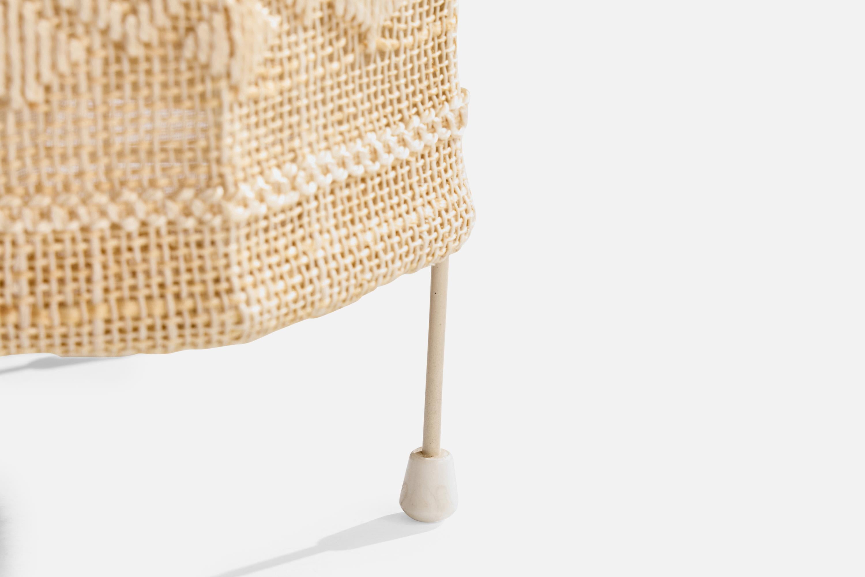Swedish Designer, Table Lamp, Metal, Fabric, Sweden, 1970s For Sale 2