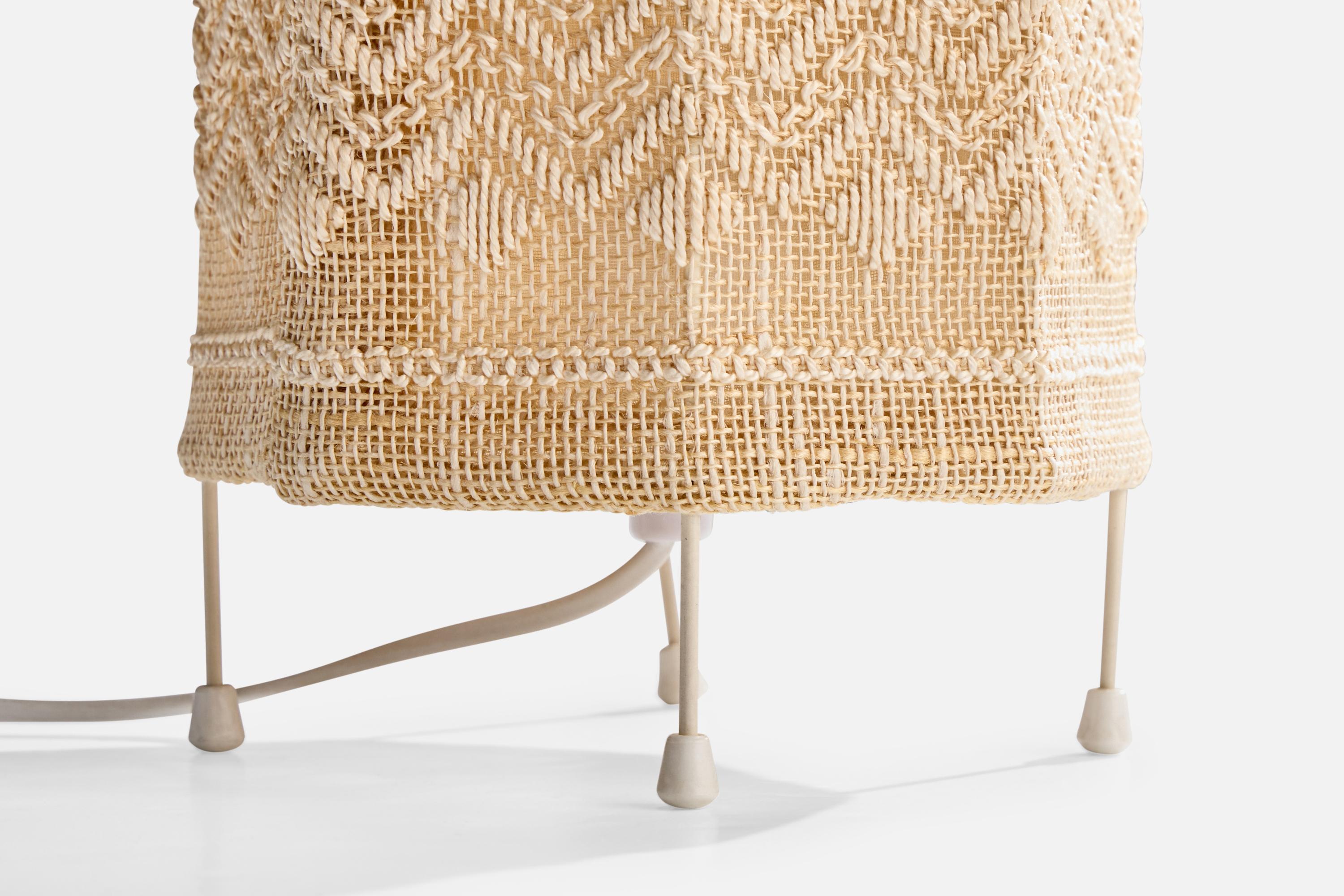 Swedish Designer, Table Lamp, Metal, Fabric, Sweden, 1970s For Sale 1
