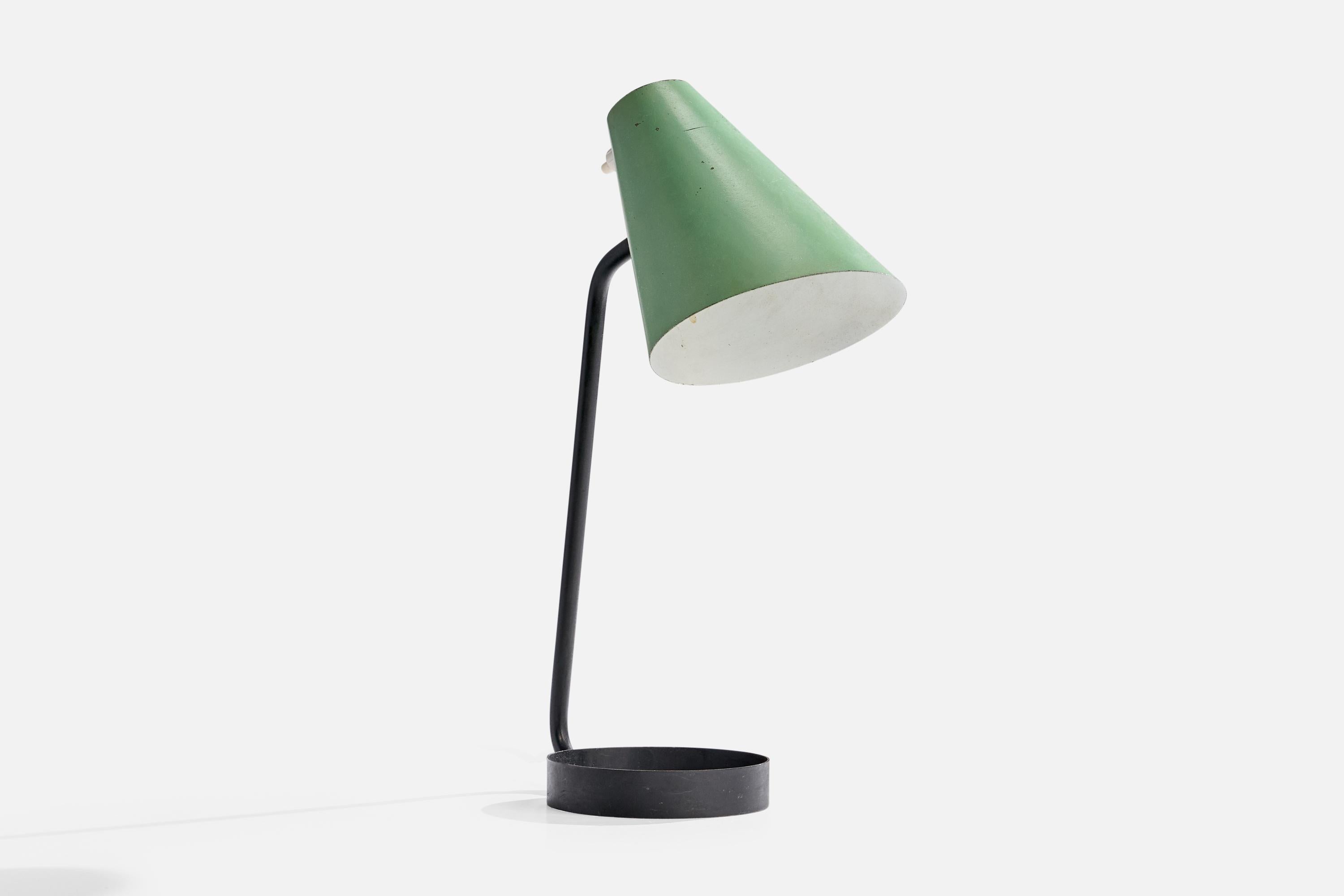 French Designer, Table Lamp, Metal, France, 1950s In Good Condition For Sale In High Point, NC