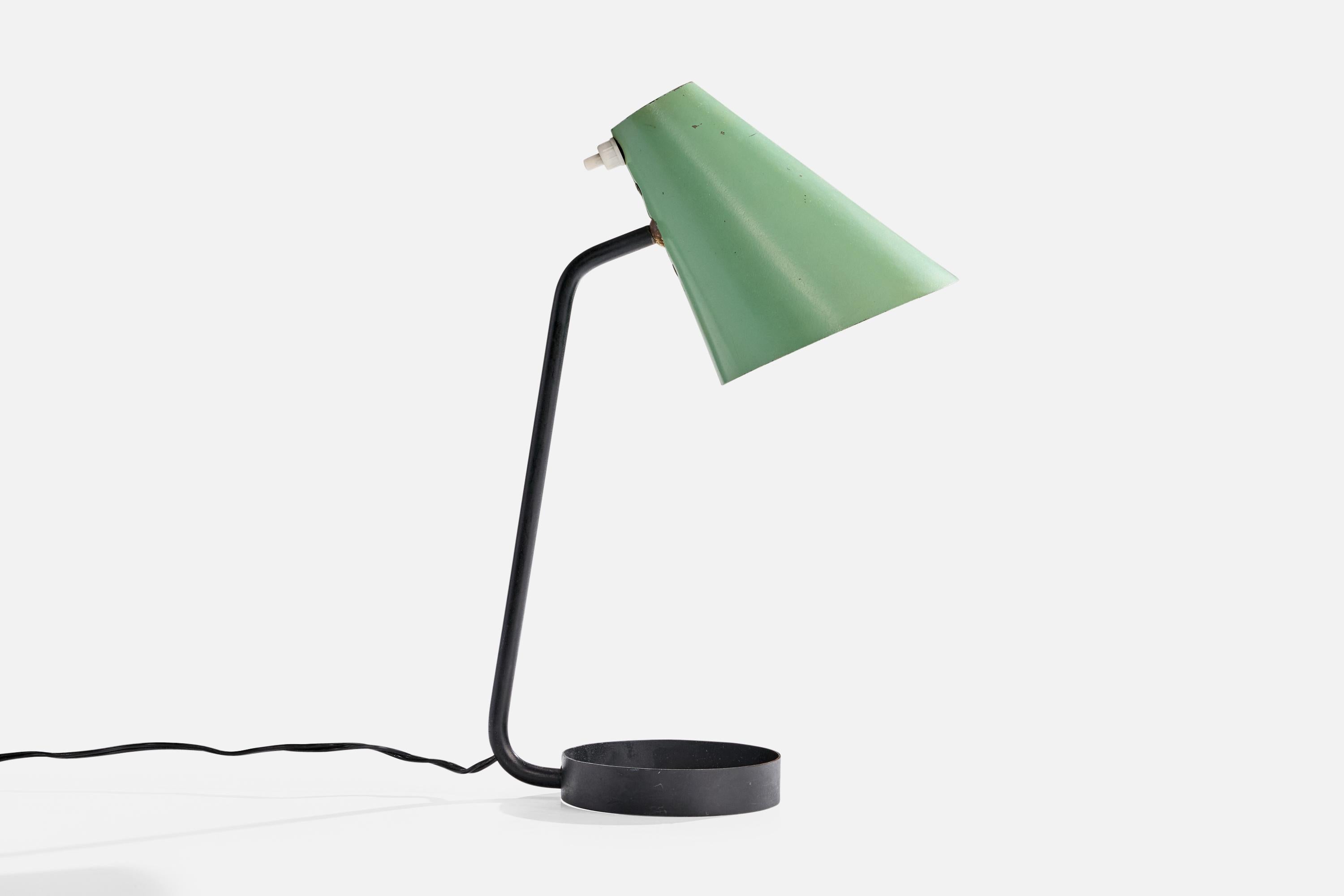 Mid-Century Modern French Designer, Table Lamp, Metal, France, 1950s For Sale