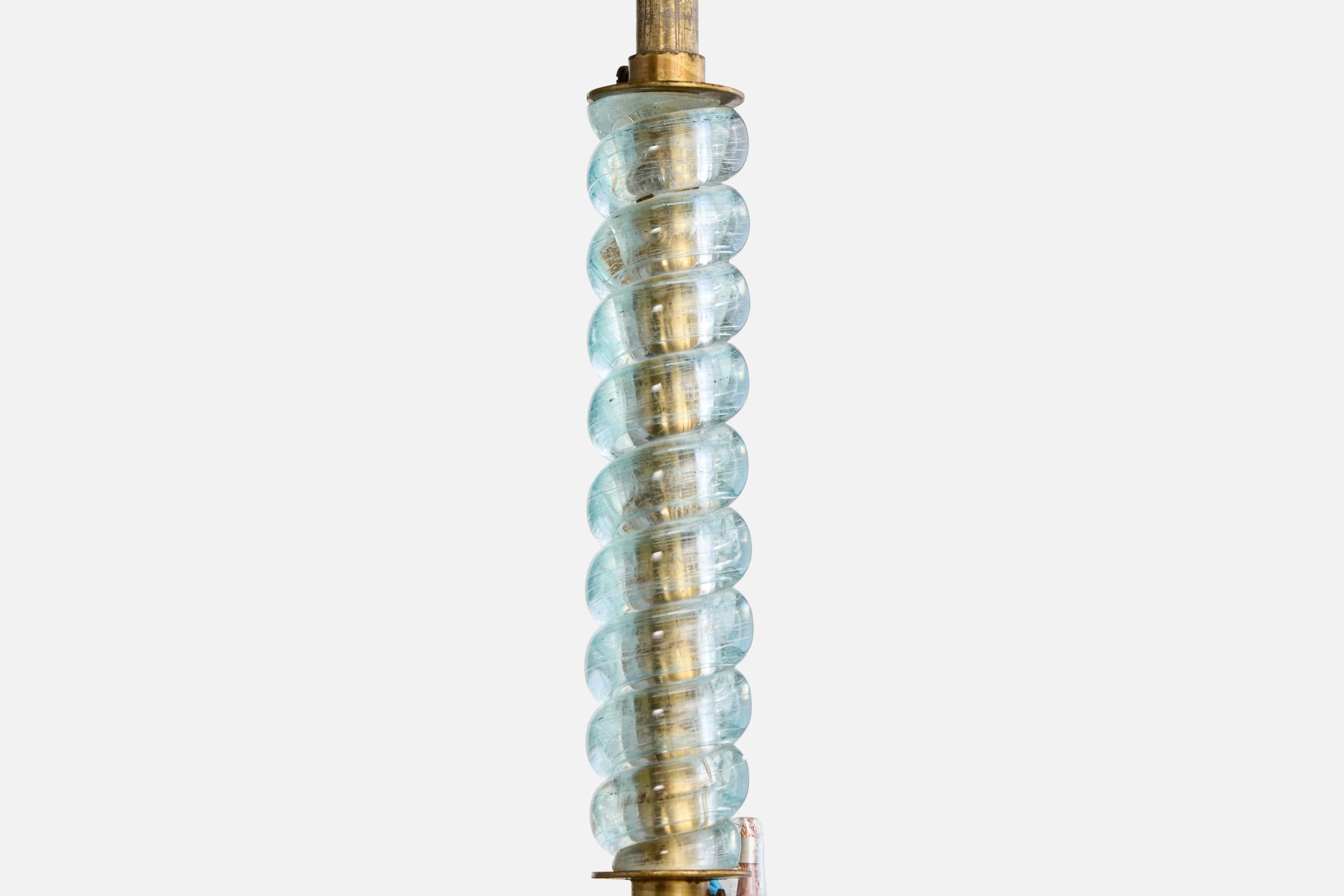 Designer svedese, lampada a sospensione, ottone, vetro, Svezia, anni '1940 in vendita 2