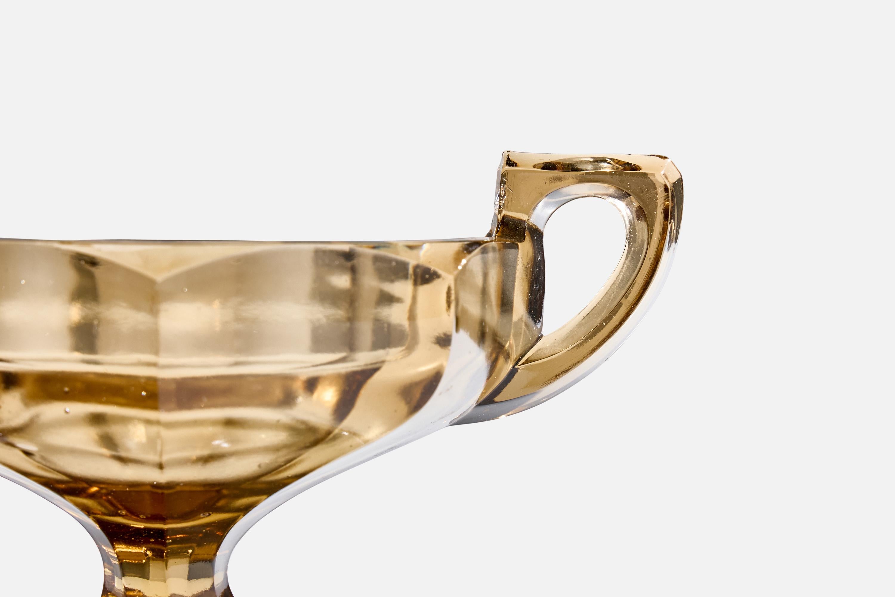 Metà XX secolo Ciotola di design svedese, vetro, Svezia, anni '1930 in vendita