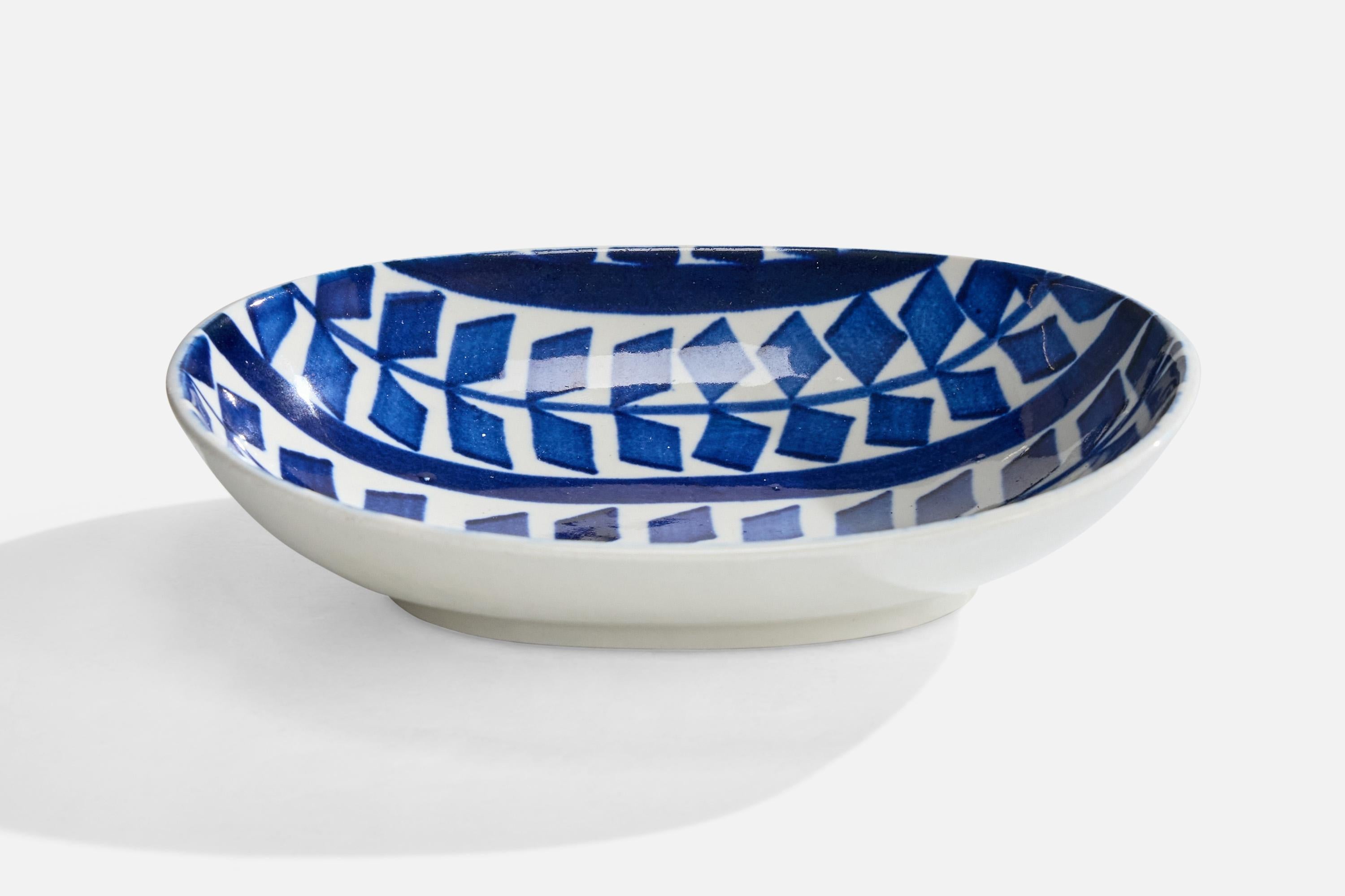 Scandinavo moderno Karin Björquist, Piatto, Gres, Svezia, anni '50 in vendita